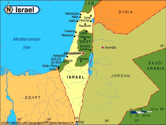 mappa israele-palestina